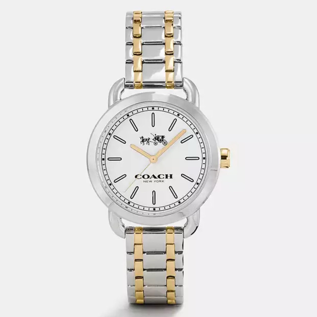 Coach Nwt W6060 Women's Wristwacth Two Tone Stainless Steel/Gold Quartz